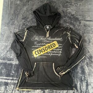 The Saints Sinphony Hoodie Mens 4X Black First Amendment Censored Graphic Shirt